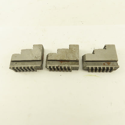 9054 Hard Jaw Step Scroll Chuck Jaw Set 2-1/4" Long 1-7/8" Tall Lot Of 3