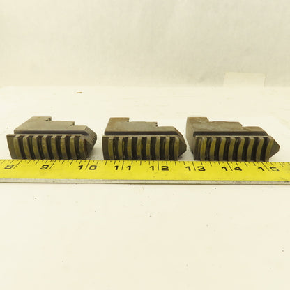 0514 Hard Jaw Step Scroll Chuck Jaw Set 2-1/2 Long 2" Tall Lot Of 3