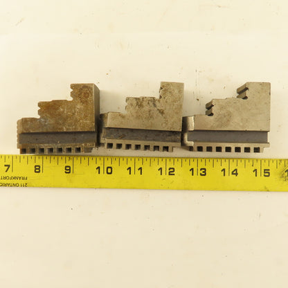 0514 Hard Jaw Step Scroll Chuck Jaw Set 2-1/2 Long 2" Tall Lot Of 3