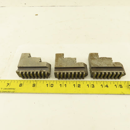 0514 Hard Jaw Step Scroll Chuck Jaw Set 2-1/2 Long 2" Tall Lot Of 3