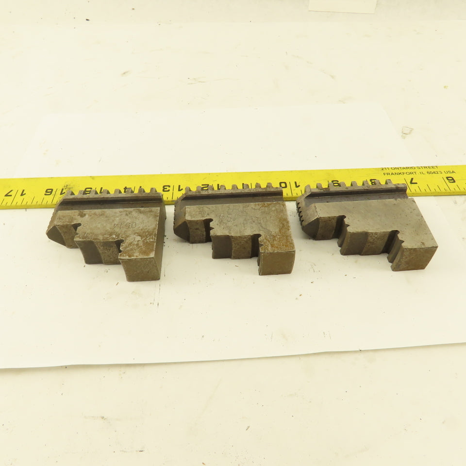 0514 Hard Jaw Step Scroll Chuck Jaw Set 2-1/2 Long 2" Tall Lot Of 3