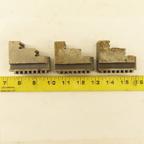 0514 Hard Jaw Step Scroll Chuck Jaw Set 2-1/2 Long 2" Tall Lot Of 3