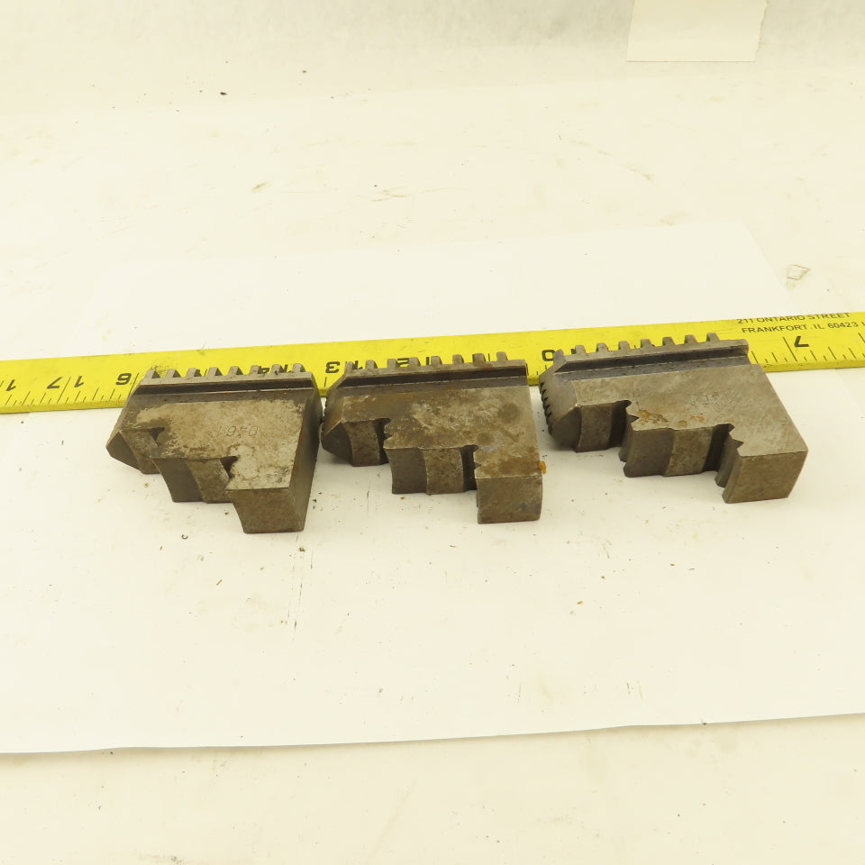 0461 Hard Jaw Step Scroll Chuck Jaw Set 2-1/2 Long 2" Tall Lot Of 3