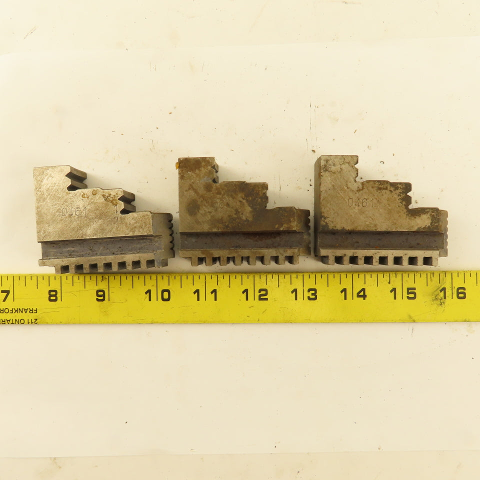0461 Hard Jaw Step Scroll Chuck Jaw Set 2-1/2 Long 2" Tall Lot Of 3
