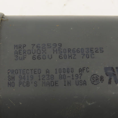 Aerovox H50R6603E25 3uF 660V 60Hz Capacitor