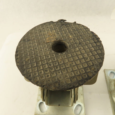 Albion 5" Rigid Swivel Hard Rubber Flange Mount Caster Toe Guard Brake Lot Of 5