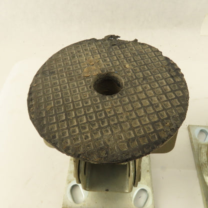 Albion 5" Rigid Swivel Hard Rubber Flange Mount Caster Toe Guard Brake Lot Of 5