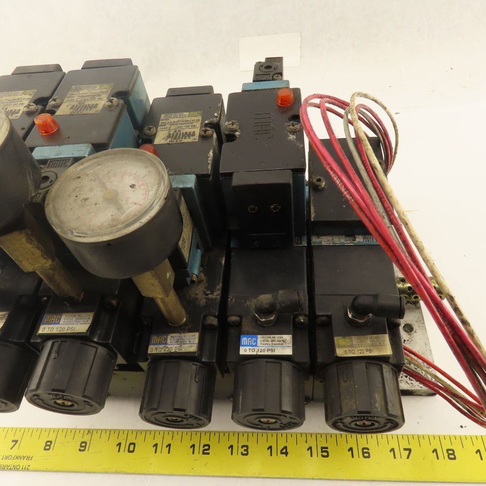 MAC 82A-AC-BKATMDACP1DA 2 Position Solenoid Valve Bank Regulators Manifold