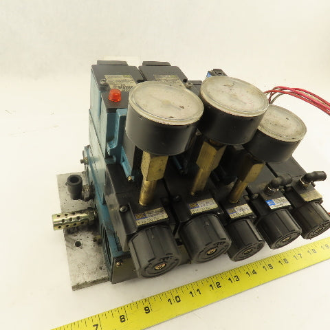 MAC 82A-AC-BKATMDACP1DA 2 Position Solenoid Valve Bank Regulators Manifold