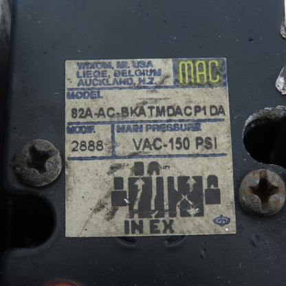 MAC 82A-AC-BKATMDACP1DA 2 Position Solenoid Valve Bank Regulators Manifold