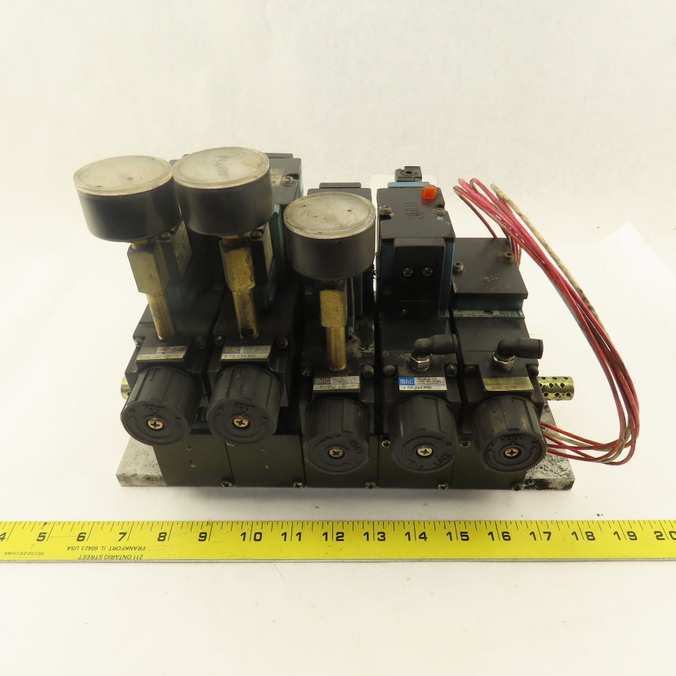 MAC 82A-AC-BKATMDACP1DA 2 Position Solenoid Valve Bank Regulators Manifold