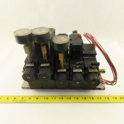 MAC 82A-AC-BKATMDACP1DA 2 Position Solenoid Valve Bank Regulators Manifold