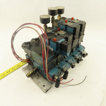 MAC 82A-AC-BKATMDACP1DA 2 Position Solenoid Valve Bank Regulators Manifold