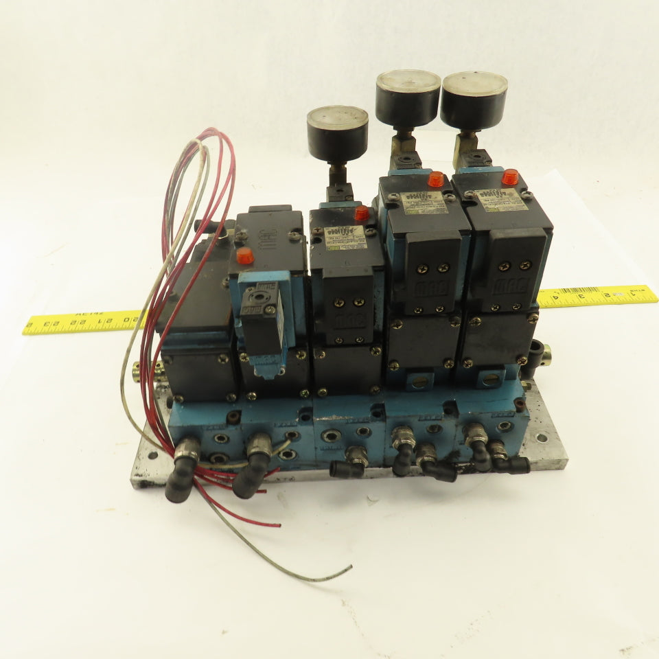 MAC 82A-AC-BKATMDACP1DA 2 Position Solenoid Valve Bank Regulators Manifold