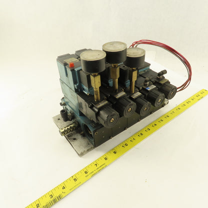 MAC 82A-AC-BKATMDACP1DA 2 Position Solenoid Valve Bank Regulators Manifold