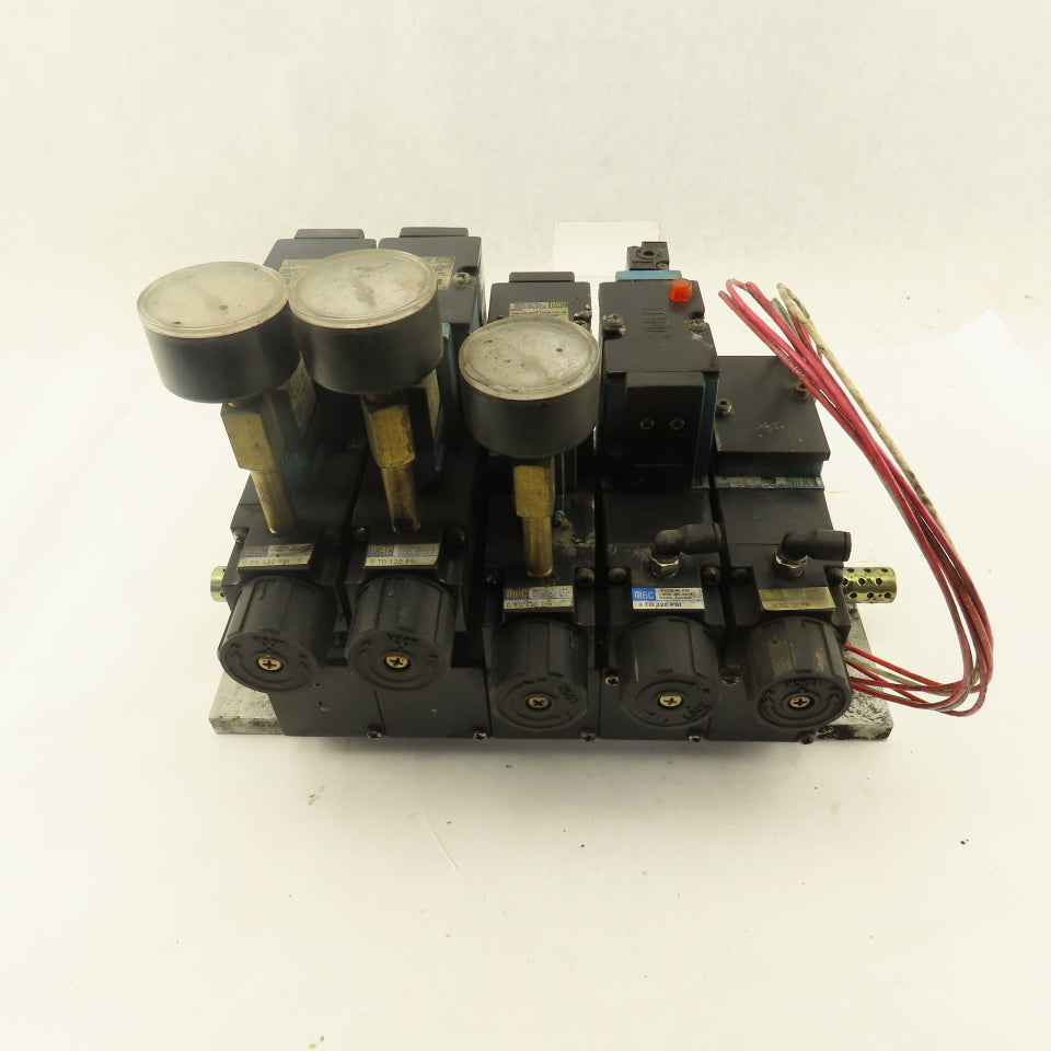 MAC 82A-AC-BKATMDACP1DA 2 Position Solenoid Valve Bank Regulators Manifold