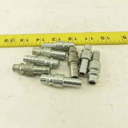 Parker H5E Male Quick Connect Coupling 3/8" Male Barb x 3/8" Male Air Line Lot/8