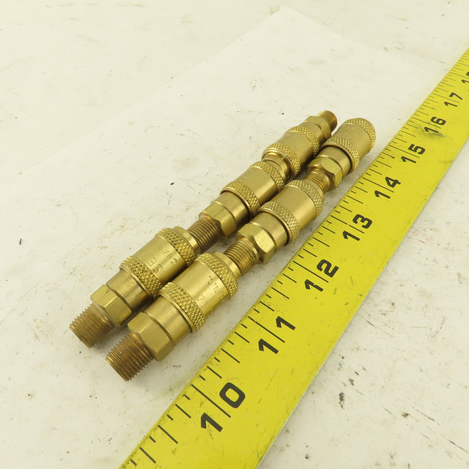 1A Series Brass Quick Disconnect 1/8" Body x 1/8" MNPT Lot of 6