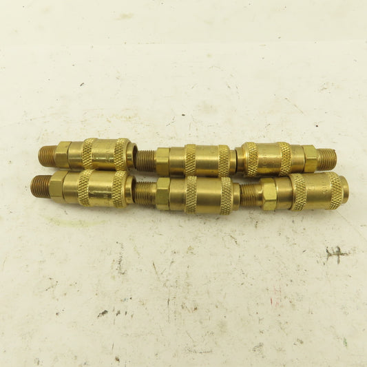 1A Series Brass Quick Disconnect 1/8" Body x 1/8" MNPT Lot of 6
