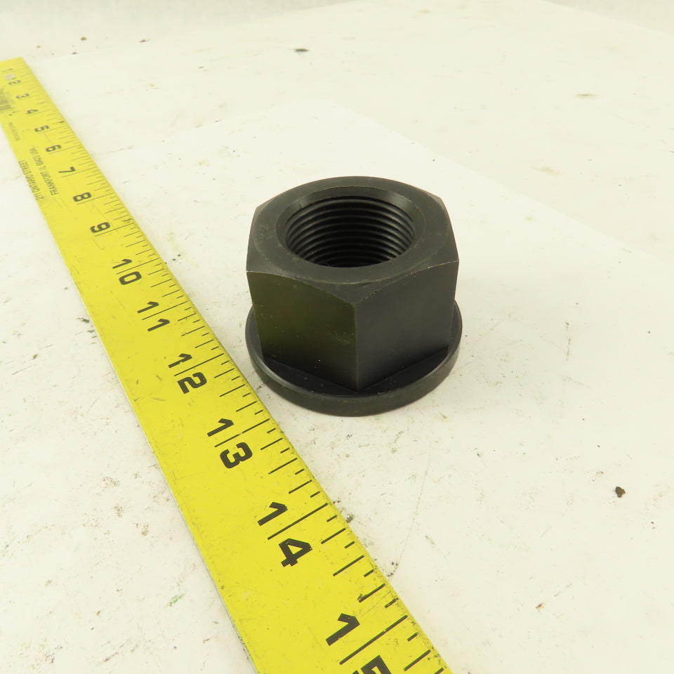 1-1/4"-12  Black Oxide Self Locking Flange Leveling Hex Nut 2-1/4" Flange Dia.