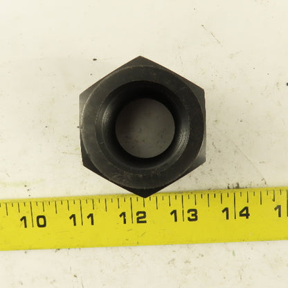 1-1/4"-12  Black Oxide Self Locking Flange Leveling Hex Nut 2-1/4" Flange Dia.