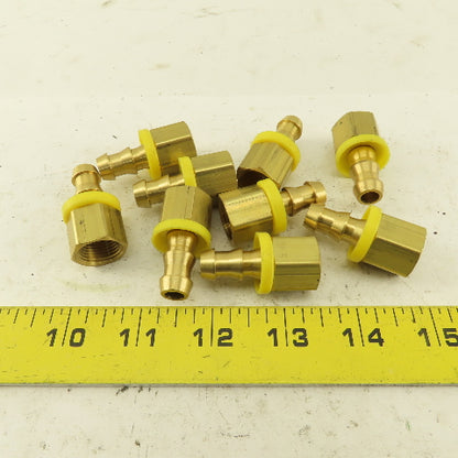 Hex Brass Hose Barb for 3/8" ID Hose X 3/8" Female NPT Lot of 9