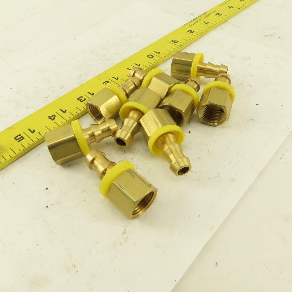 Hex Brass Hose Barb for 3/8" ID Hose X 3/8" Female NPT Lot of 9
