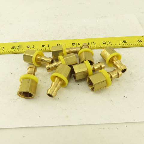 Hex Brass Hose Barb for 3/8" ID Hose X 3/8" Female NPT Lot of 9
