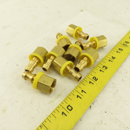 Hex Brass Hose Barb for 3/8" ID Hose X 3/8" Female NPT Lot of 9