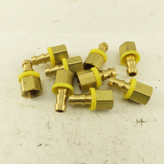 Hex Brass Hose Barb for 3/8" ID Hose X 3/8" Female NPT Lot of 9