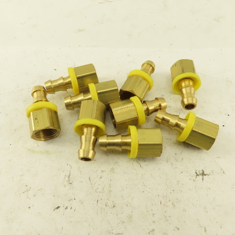 Hex Brass Hose Barb for 3/8" ID Hose X 3/8" Female NPT Lot of 9
