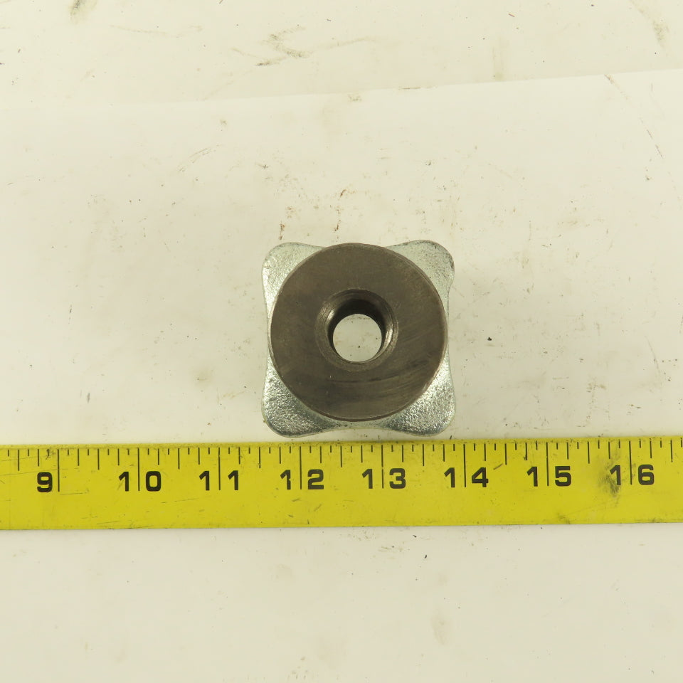 2" Square Cast Iron Zinc Plated Bar Knob 5/8-11 Thread