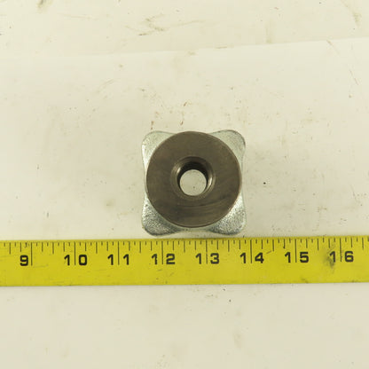 2" Square Cast Iron Zinc Plated Bar Knob 5/8-11 Thread