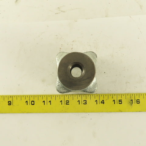 2" Square Cast Iron Zinc Plated Bar Knob 5/8-11 Thread