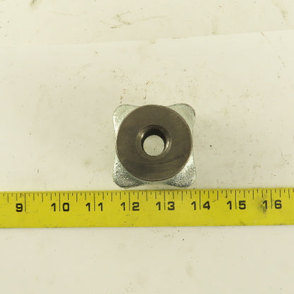 2" Square Cast Iron Zinc Plated Bar Knob 5/8-11 Thread