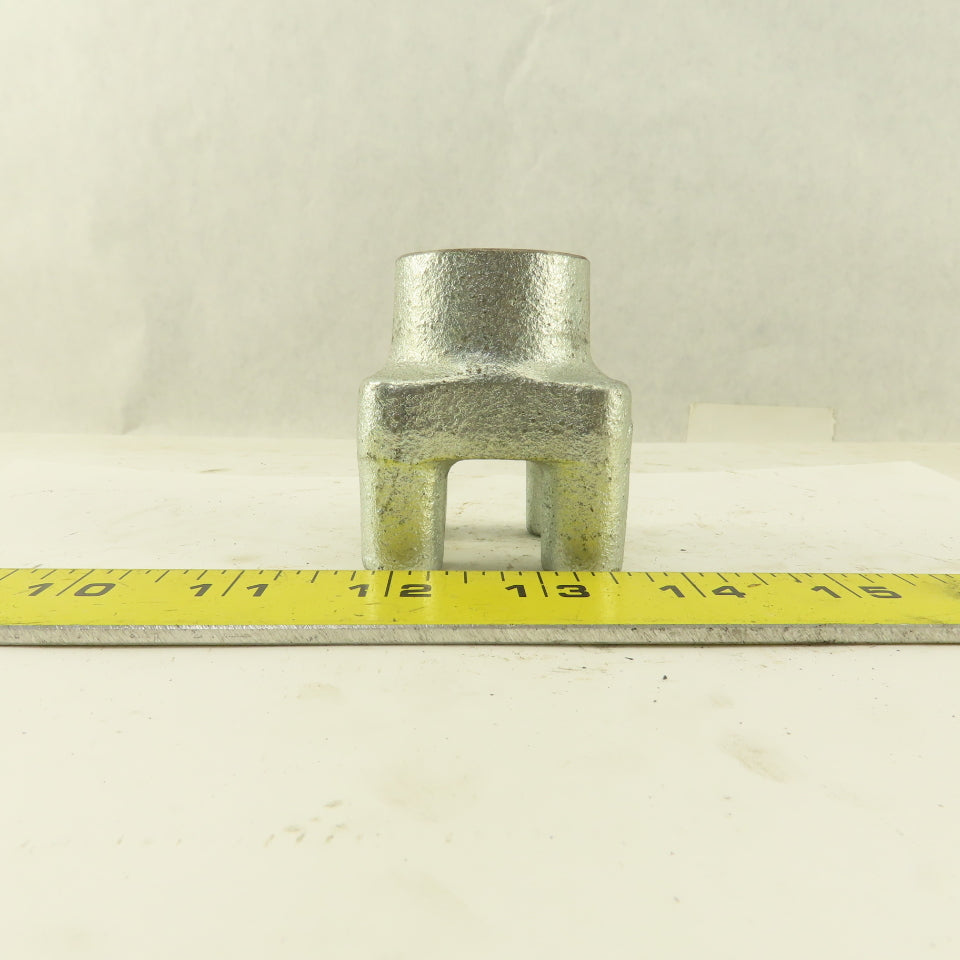 2" Square Cast Iron Zinc Plated Bar Knob 5/8-11 Thread