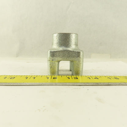 2" Square Cast Iron Zinc Plated Bar Knob 5/8-11 Thread