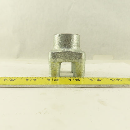 2" Square Cast Iron Zinc Plated Bar Knob 5/8-11 Thread