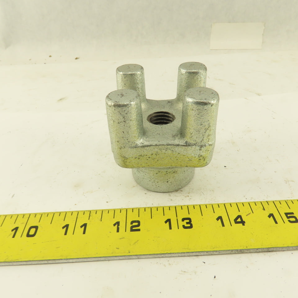 2" Square Cast Iron Zinc Plated Bar Knob 5/8-11 Thread