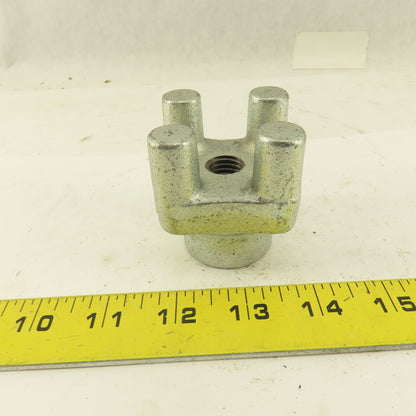 2" Square Cast Iron Zinc Plated Bar Knob 5/8-11 Thread
