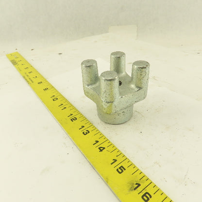 2" Square Cast Iron Zinc Plated Bar Knob 5/8-11 Thread
