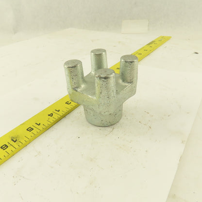 2" Square Cast Iron Zinc Plated Bar Knob 5/8-11 Thread
