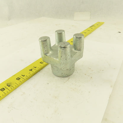 2" Square Cast Iron Zinc Plated Bar Knob 5/8-11 Thread