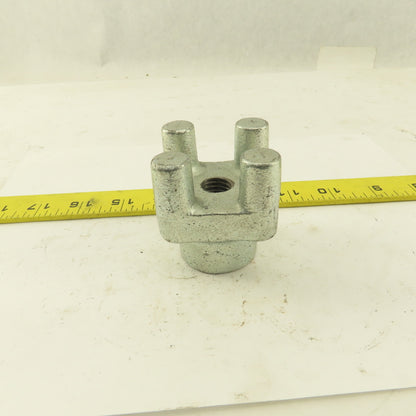 2" Square Cast Iron Zinc Plated Bar Knob 5/8-11 Thread