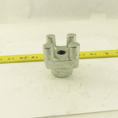 2" Square Cast Iron Zinc Plated Bar Knob 5/8-11 Thread