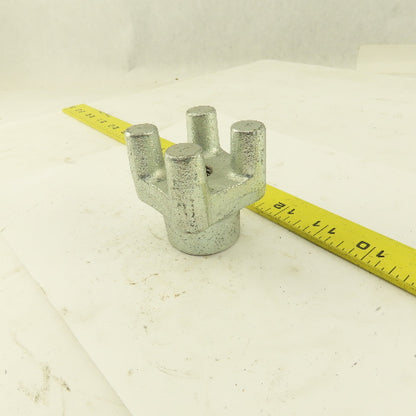 2" Square Cast Iron Zinc Plated Bar Knob 5/8-11 Thread