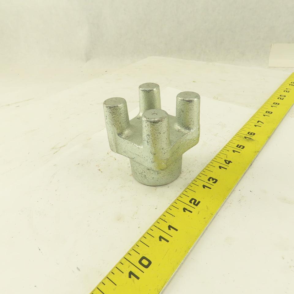 2" Square Cast Iron Zinc Plated Bar Knob 5/8-11 Thread