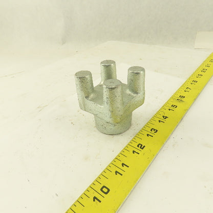 2" Square Cast Iron Zinc Plated Bar Knob 5/8-11 Thread