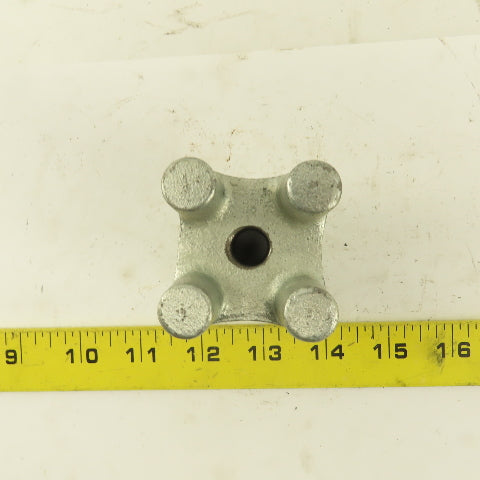 2" Square Cast Iron Zinc Plated Bar Knob 5/8-11 Thread