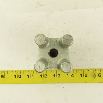 2" Square Cast Iron Zinc Plated Bar Knob 5/8-11 Thread